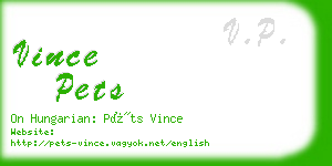 vince pets business card